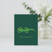 Tribal Lizard Green Postkarte (Stehend Vorderseite)
