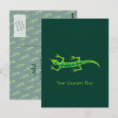 Tribal Lizard Green Postkarte (Vorne/Hinten)