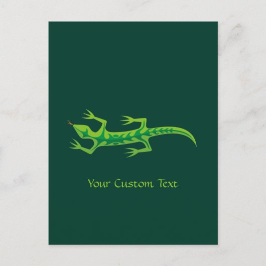 Tribal Lizard Green Postkarte (Vorderseite)