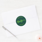 Tribal Lizard Green Runder Aufkleber (Umschlag)