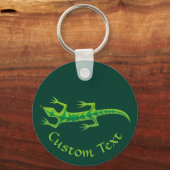 Tribal Lizard Green Schlüsselanhänger (Vorderseite)