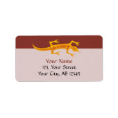Tribal Lizard Orange Adressaufkleber
