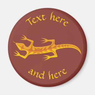 Tribal Lizard Orange Magnet