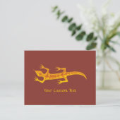 Tribal Lizard Orange Postkarte (Stehend Vorderseite)