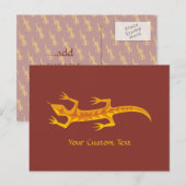 Tribal Lizard Orange Postkarte (Vorne/Hinten)