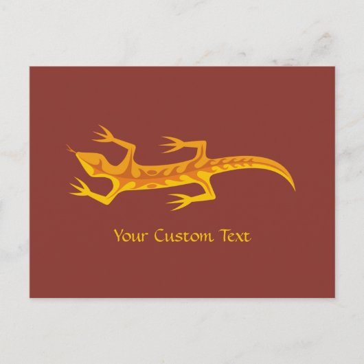 Tribal Lizard Orange Postkarte (Vorderseite)