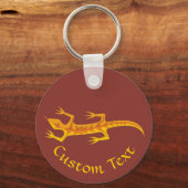 Tribal Lizard Orange Schlüsselanhänger (Vorderseite)