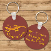 Tribal Lizard Orange Schlüsselanhänger