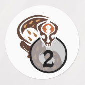 Tribal Malaysian Cat Gecko Monogram Etiketten (Design 2)