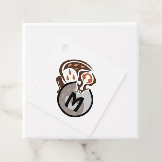 Tribal Malaysian Cat Gecko Monogram Geschenkanhänger (Beispiel)