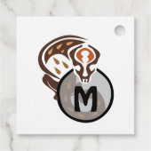 Tribal Malaysian Cat Gecko Monogram Geschenkanhänger (Rückseite)
