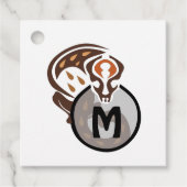 Tribal Malaysian Cat Gecko Monogram Geschenkanhänger (Vorderseite)