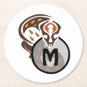 Tribal Malaysian Cat Gecko Monogram Runder Pappuntersetzer (Vorderseite)