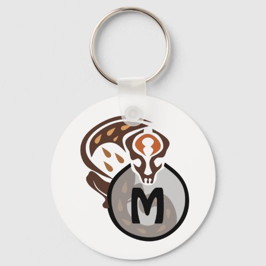 Tribal Malaysian Cat Gecko Monogram Schlüsselanhänger (Vorderseite)