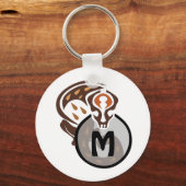 Tribal Malaysian Cat Gecko Monogram Schlüsselanhänger (Vorderseite)