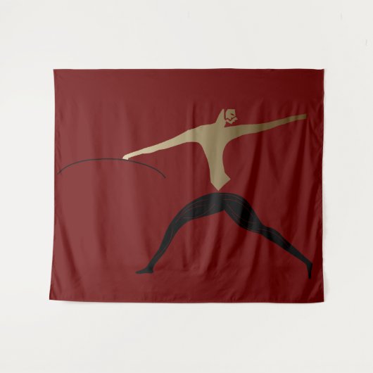 Tribal Man - alter afrikanischer Kunstkrieger Wandteppich (Vorderseite (Horizontal))