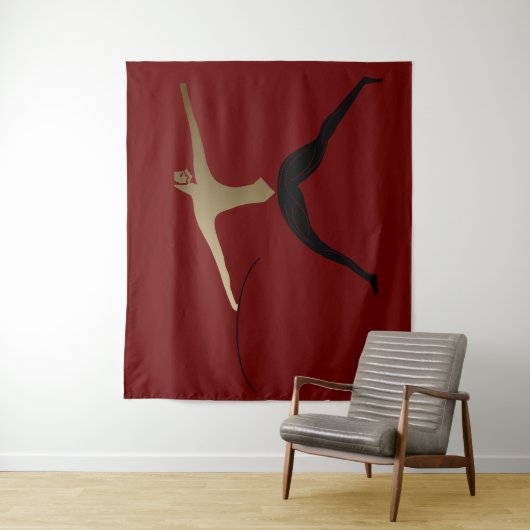 Tribal Man - alter afrikanischer Kunstkrieger Wandteppich (Beispiel)