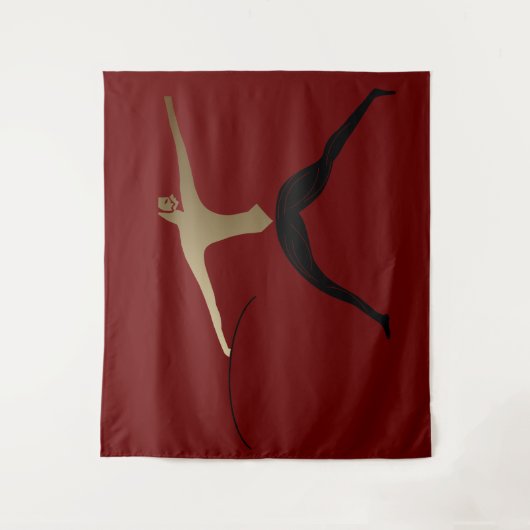 Tribal Man - alter afrikanischer Kunstkrieger Wandteppich (Vorderseite)