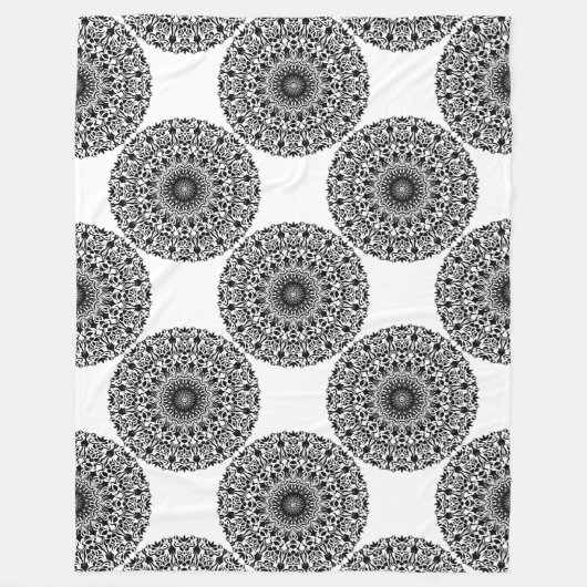 Tribal Mandala Black Fleecedecke (Vorderseite)
