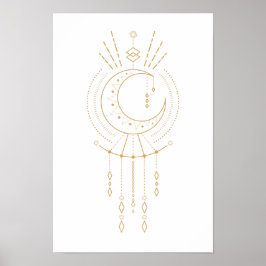 Tribal Mandala Moderne Goldene Geometrie Mondeleme Poster