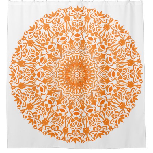 Tribal Mandala Orange Duschvorhang (Vorderseite)
