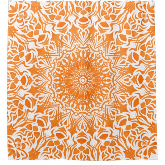 Tribal Mandala Orange Duschvorhang (Vorderseite)