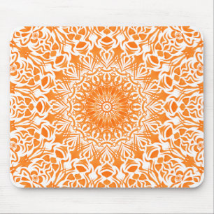 Tribal Mandala Orange Mousepad