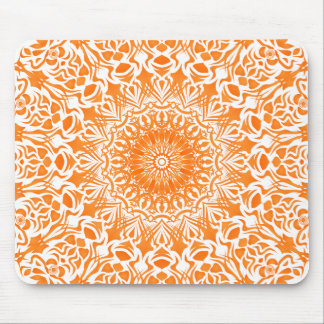 Tribal Mandala Orange Mousepad