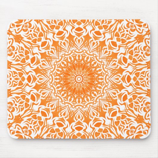 Tribal Mandala Orange Mousepad (Vorne)