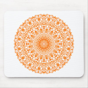 Tribal Mandala Orange Mousepad