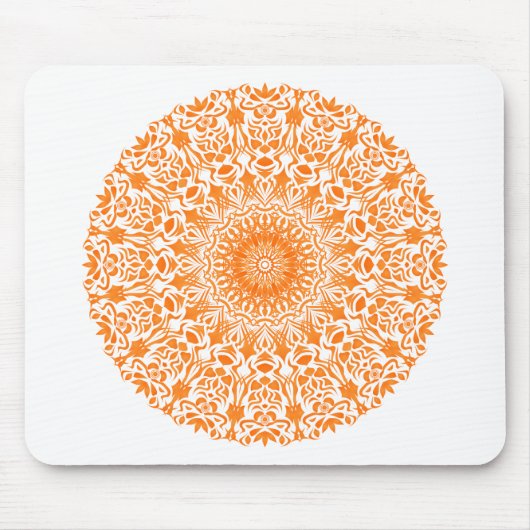 Tribal Mandala Orange Mousepad (Vorne)