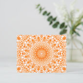 Tribal Mandala Orange Postkarte (Stehend Vorderseite)
