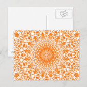 Tribal Mandala Orange Postkarte (Vorne/Hinten)