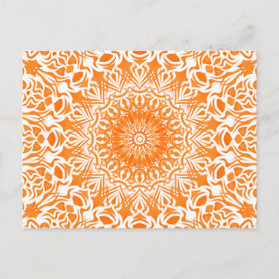 Tribal Mandala Orange Postkarte