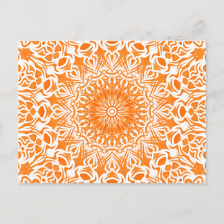Tribal Mandala Orange Postkarte