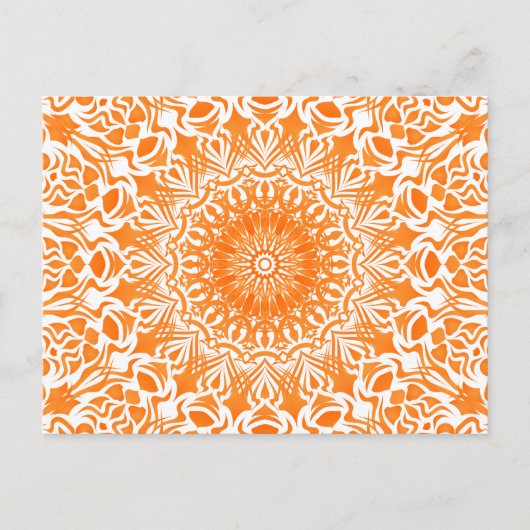Tribal Mandala Orange Postkarte (Vorderseite)