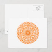 Tribal Mandala Orange Postkarte (Vorne/Hinten)
