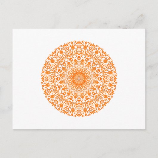 Tribal Mandala Orange Postkarte (Vorderseite)