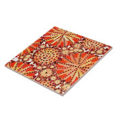 Tribal Mandala Print, Rost Orange und Braun Fliese (Seite)