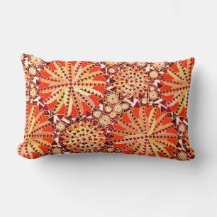 Tribal Mandala Print, Rost Orange und Braun Lendenkissen
