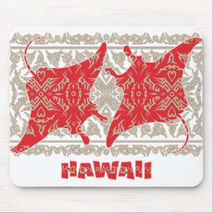 Tribal-Manta-Ray-Red Mousepad