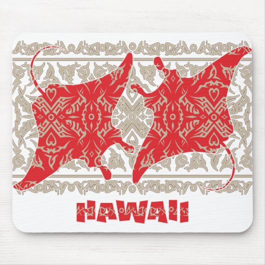 Tribal-Manta-Ray-Red Mousepad (Vorne)