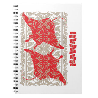 Tribal-Manta-Ray-Red Notizblock