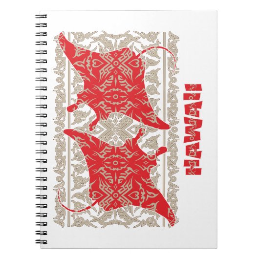 Tribal-Manta-Ray-Red Notizblock (Vorderseite)