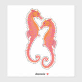Tribal Marking Seahorses Sticker (Blatt)