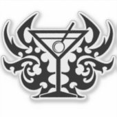 Tribal Martini Aufkleber (Vorderseite)