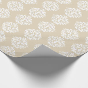 Tribal Mask - Beige glänzende Umschlagpapier, 30" Geschenkpapier