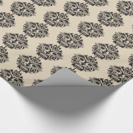 Tribal Mask - Beige glänzende Umschlagpapier, 30" Geschenkpapier