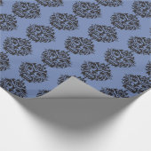 Tribal Mask - Blaugraues glänzendes Papier, 30" Geschenkpapier (Ecke)