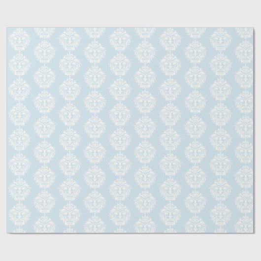 Tribal Mask - Light Blue Glossy Wrapping Paper, 30 Geschenkpapier (Flach)